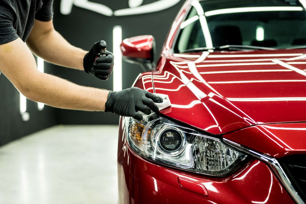 In Magnolia, TX an installer applies a ceramic coating